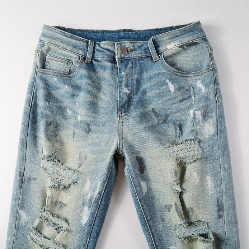 Frost Wash Distressed Jeans