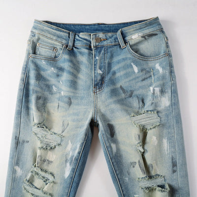 Frost Wash Distressed Jeans