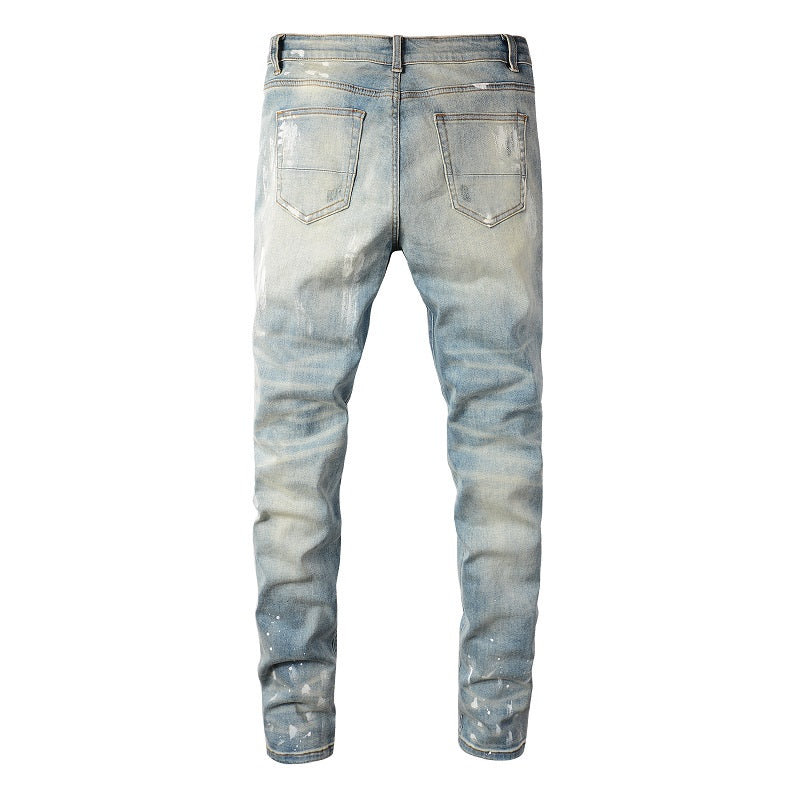 Frost Wash Distressed Jeans