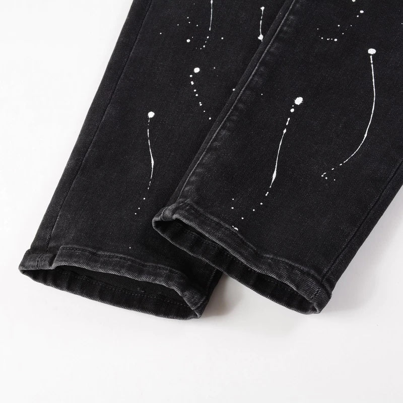 Midnight Rebel Painted Distressed Jeans