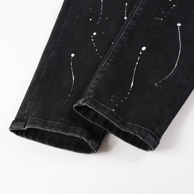 Midnight Rebel Painted Distressed Jeans
