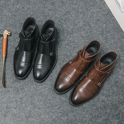 Henry | Double Monk Shoes in Faux Leather