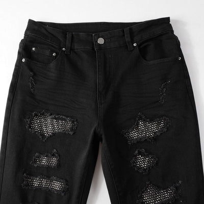 Nightfall Mesh Distressed Jeans