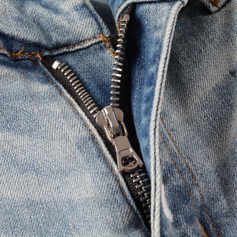 Ice Wash Distressed Patch Jeans