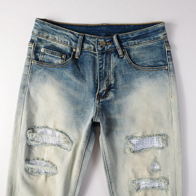 Frosted Edge Distressed Jeans