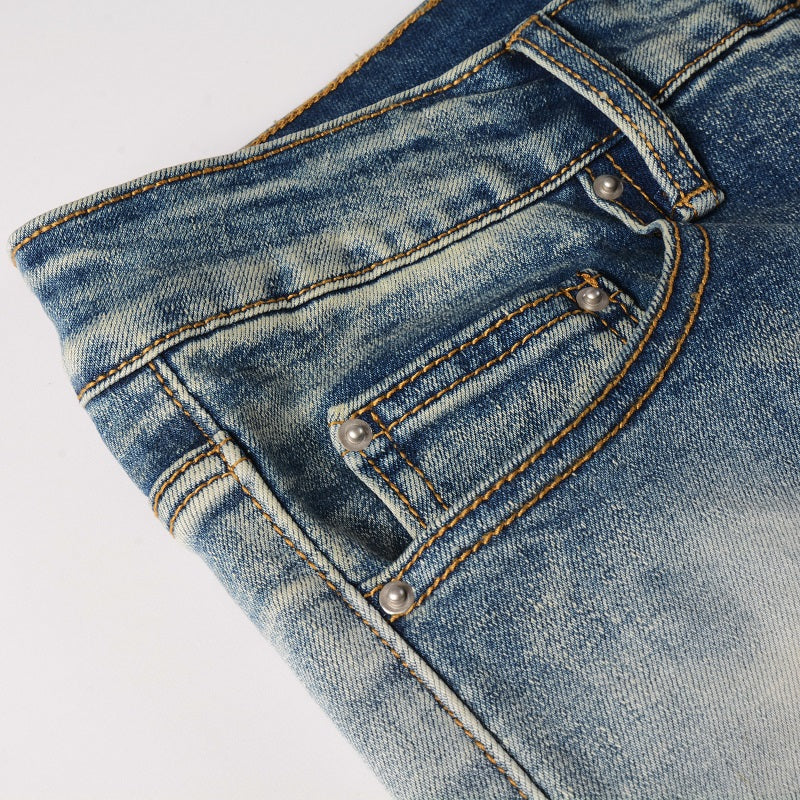 Frosted Edge Distressed Jeans