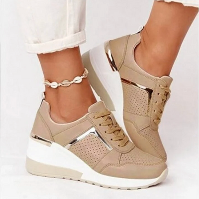 Liveli Wedge Freizeitschuhe mit Riemen und Mesh-Sneakers