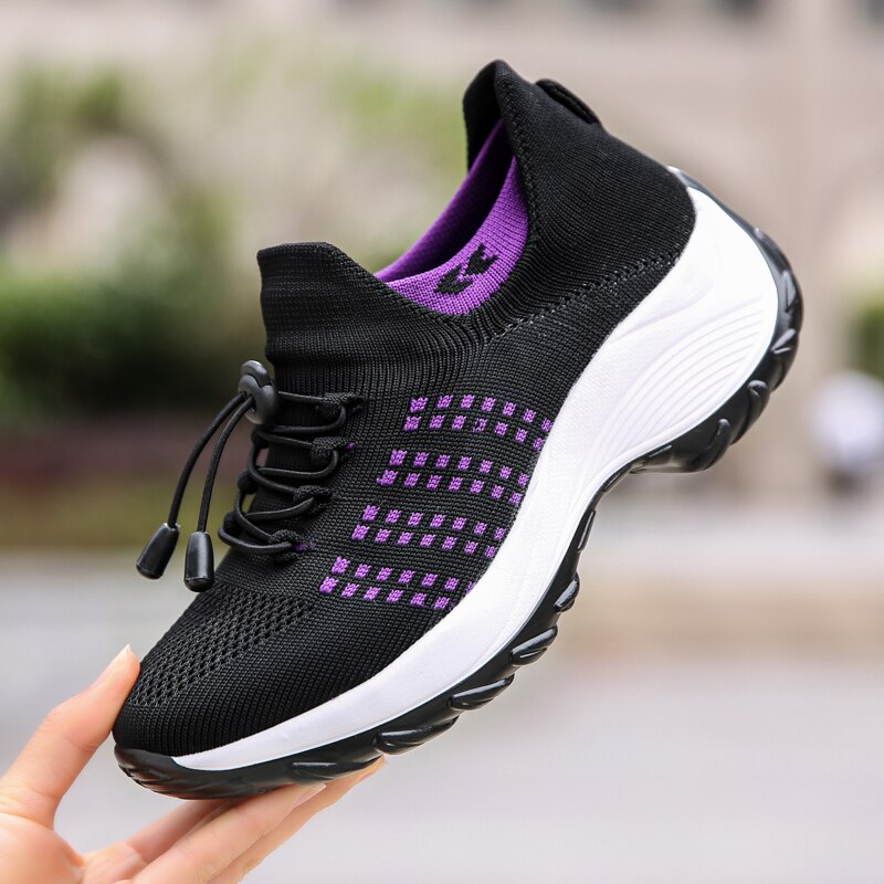 Liveli – Atmungsaktive Mesh-Tenisschuhe für Damen für Socken-Sneaker