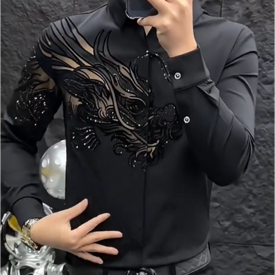 Gabriel | Stylish Men's Shirt with Print and Fitted Cut