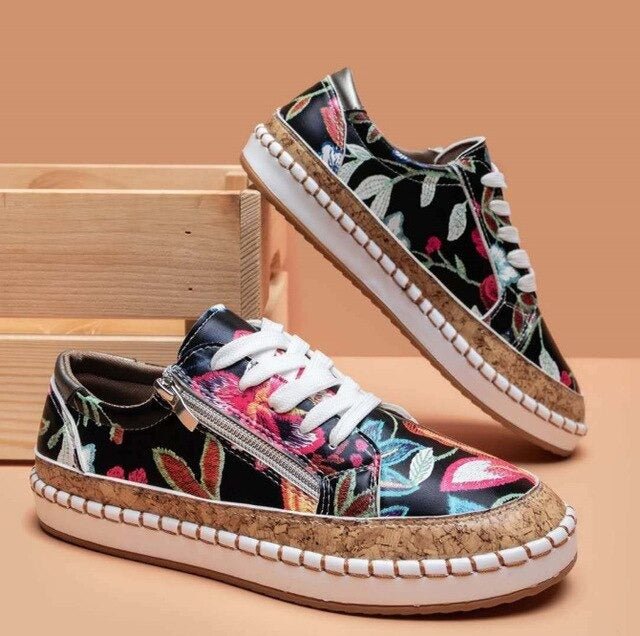 Oluchi™ Orthopädische Sneakers mit Reißverschluss und Blumenmuster