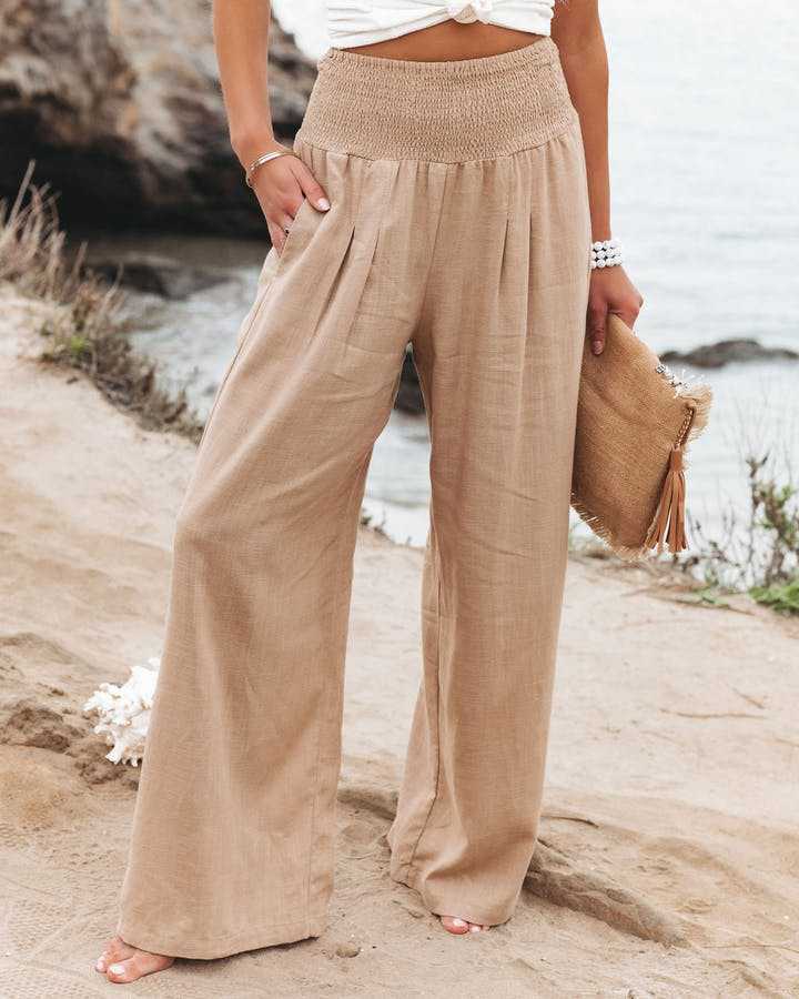 Pantalon de plage fluide Lily à jambes larges
