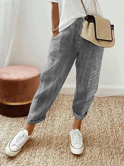 Kae | Pantalon en coton rayé