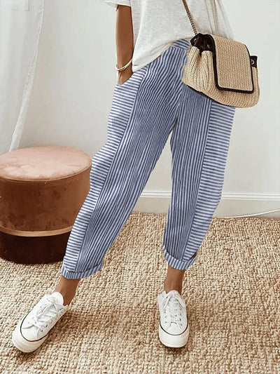 Kae | Pantalon en coton rayé