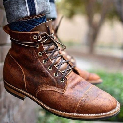 Lucas | Synthetic Leather Ankle Boots