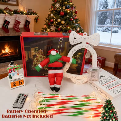 🎄Rebajas navideñas 2025🎅Lámpara navideña de Papá Noel subiendo escaleras 2025