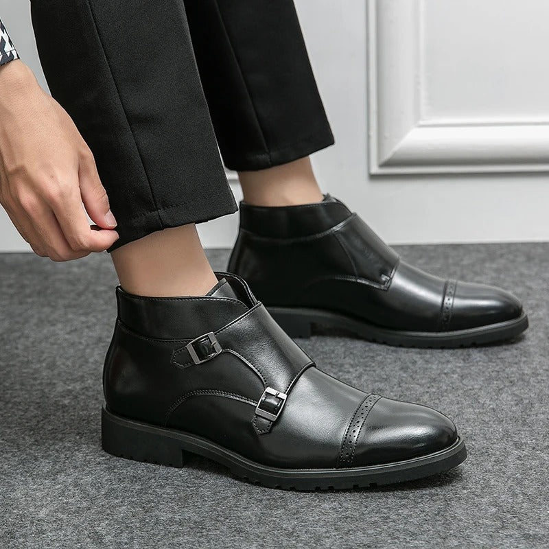 Henry | Double Monk Shoes in Faux Leather