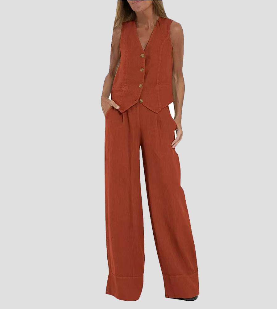 Ella | Ensemble gilet et pantalon large (presque épuisé)