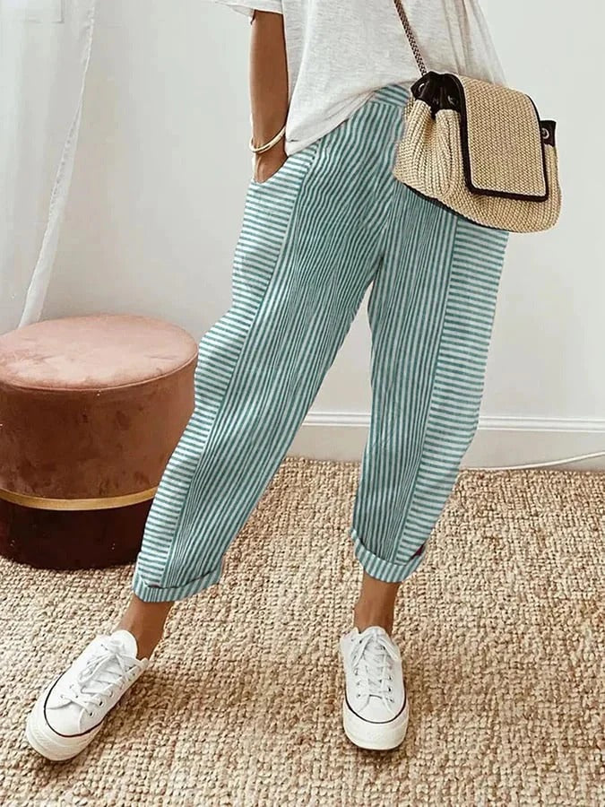 Kae | Pantalon en coton rayé