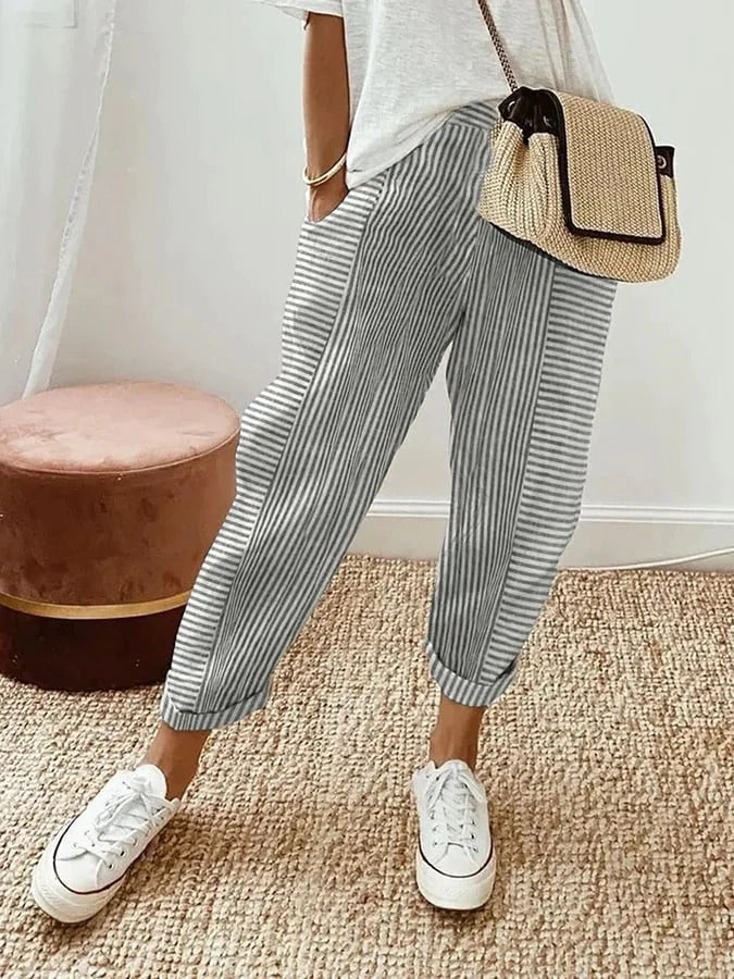 Kae | Pantalon en coton rayé