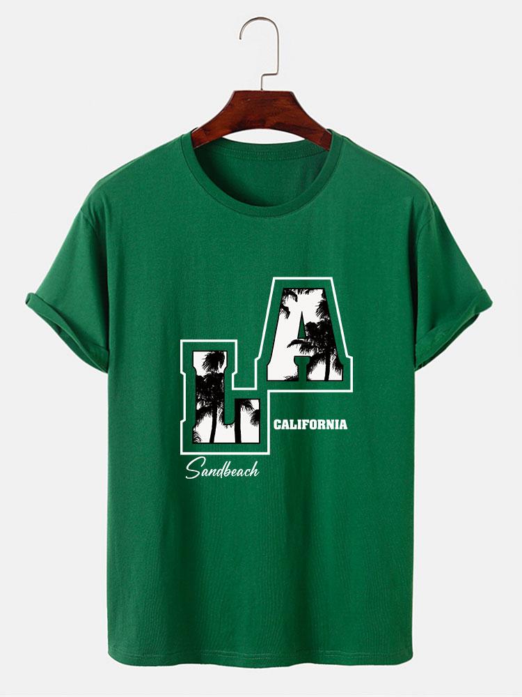 LA Palm Tree Print T-Shirt