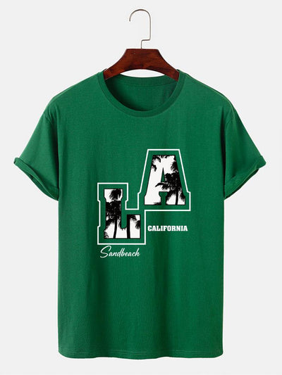 LA Palm Tree Print T-Shirt
