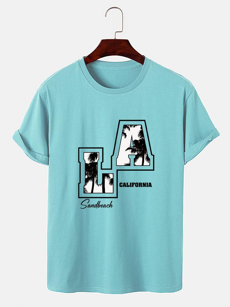 LA Palm Tree Print T-Shirt