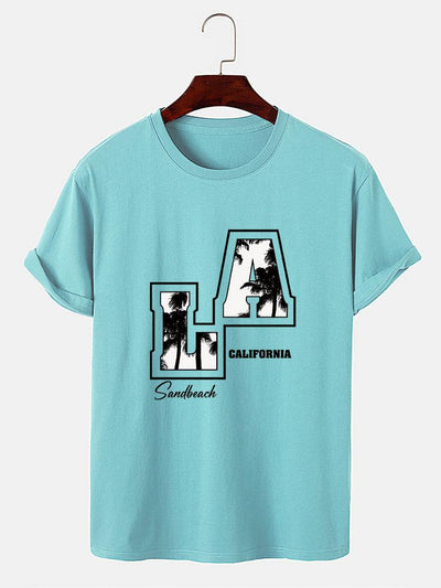 LA Palm Tree Print T-Shirt