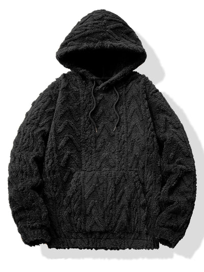 Geometrische Jacquard Teddy Hoodie