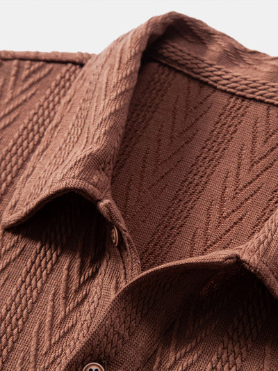 Knitted Geometric Jacquard Polo