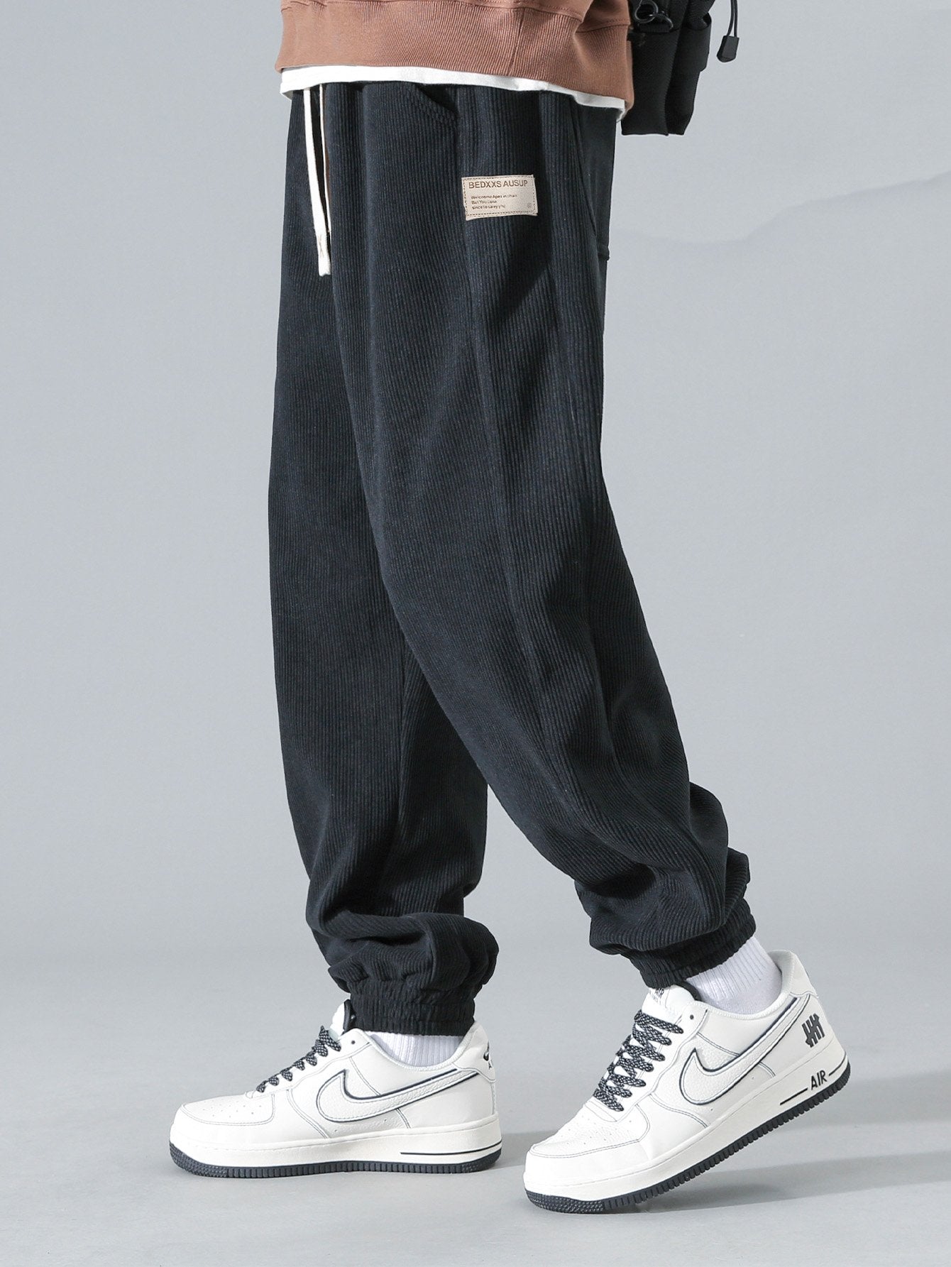 Drawstring Corduroy Jogging Pants