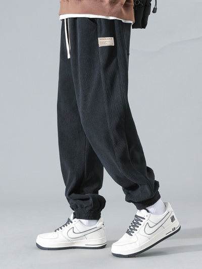 Drawstring Corduroy Jogging Pants