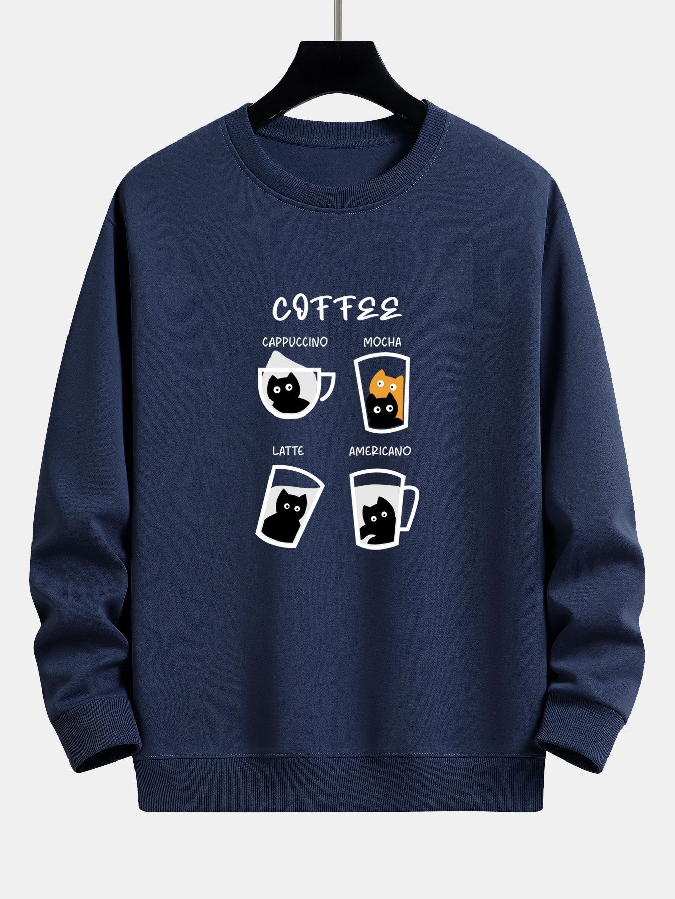 Koffie Kat Print Relax Fit Sweatshirt