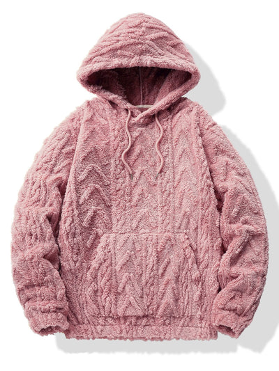 Geometrische Jacquard Teddy Hoodie