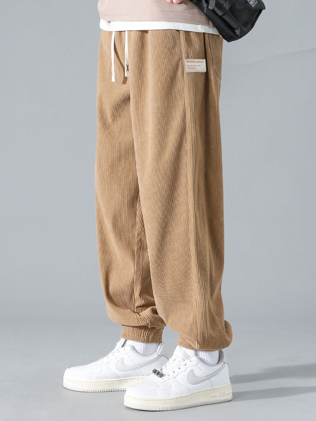 Drawstring Corduroy Jogging Pants