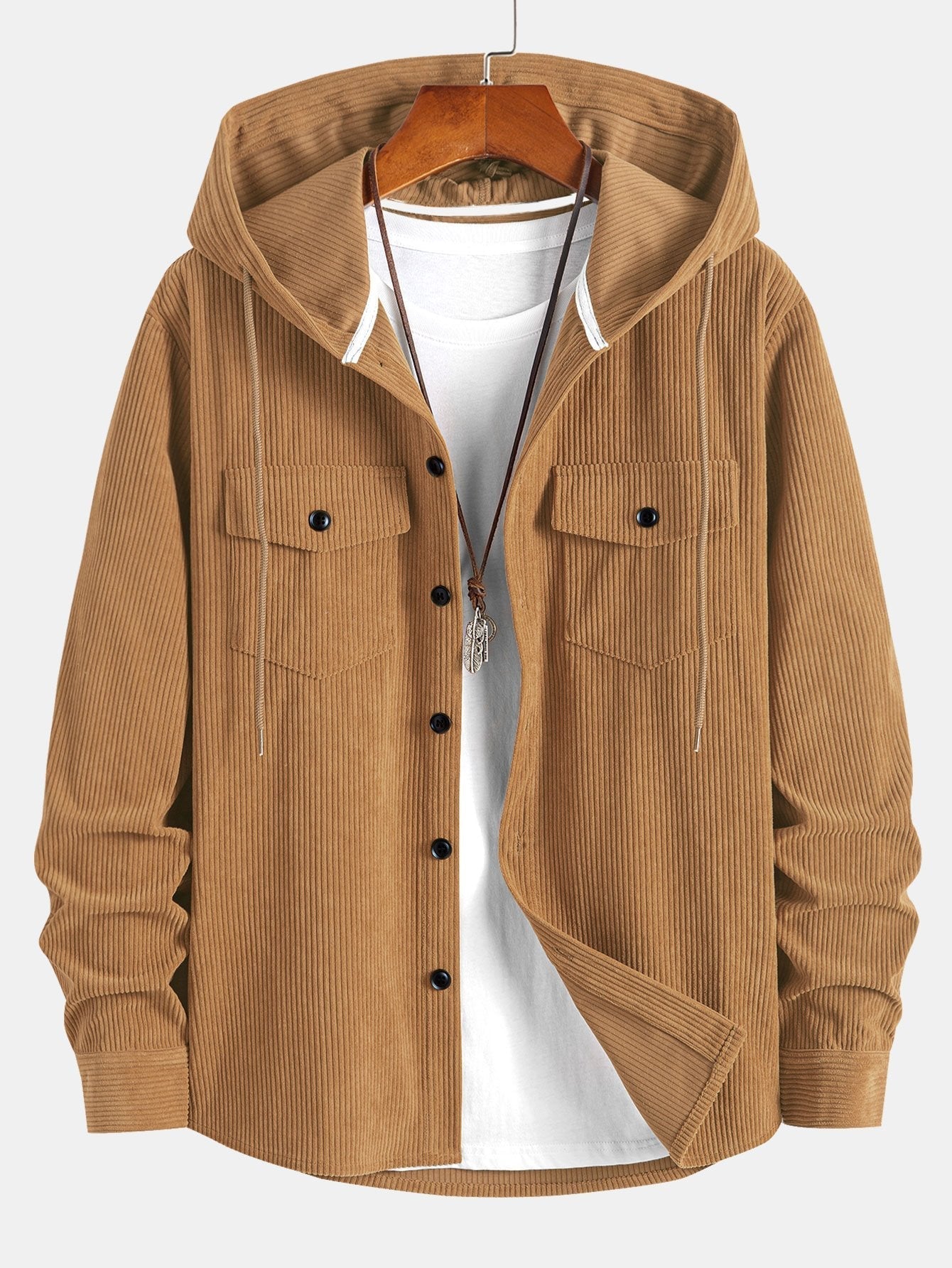 Katoenen Hooded Overshirt