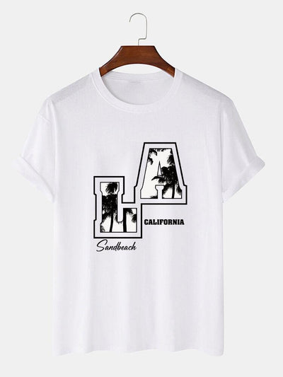 LA Palm Tree Print T-Shirt
