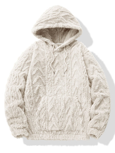 Geometrische Jacquard Teddy Hoodie