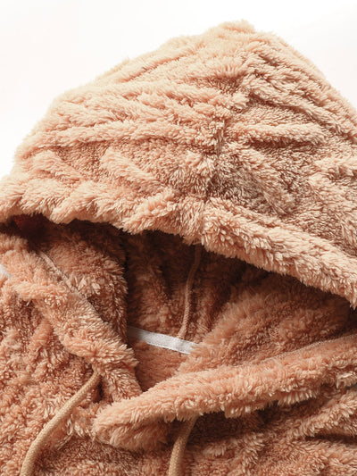 Geometrische Jacquard Teddy Hoodie