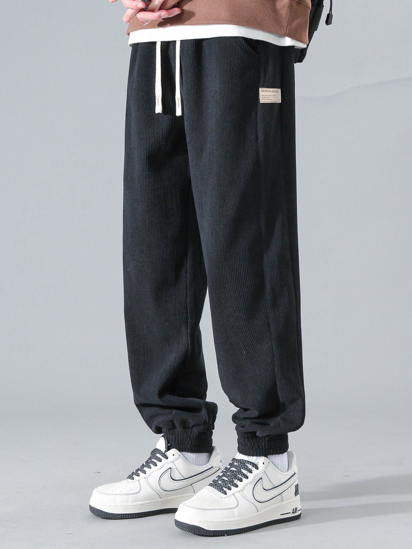 Drawstring Corduroy Jogging Pants