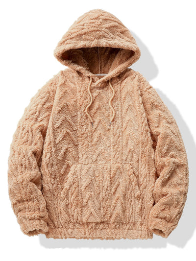 Geometrische Jacquard Teddy Hoodie