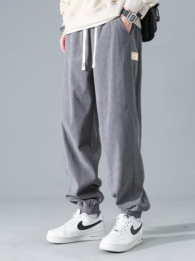 Drawstring Corduroy Jogging Pants
