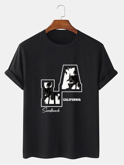 LA Palm Tree Print T-Shirt