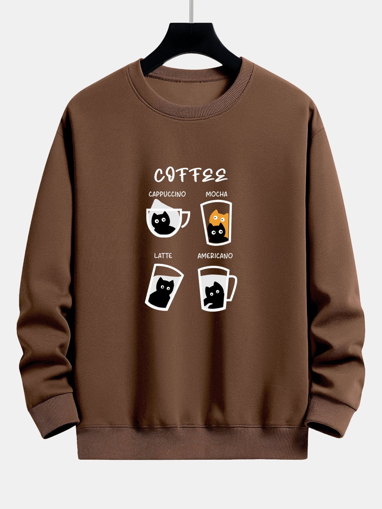 Koffie Kat Print Relax Fit Sweatshirt