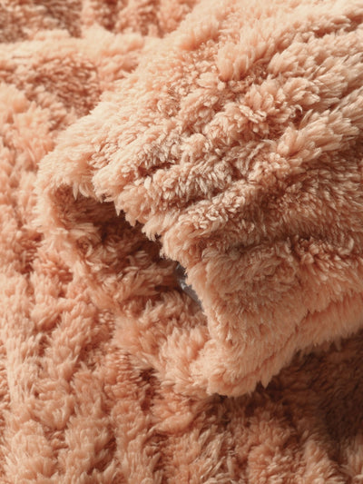Geometrische Jacquard Teddy Hoodie