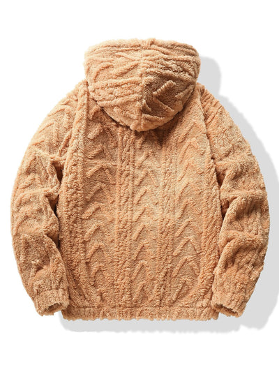 Geometrische Jacquard Teddy Hoodie