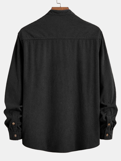 Corduroy Overhemd met Staande Kraag