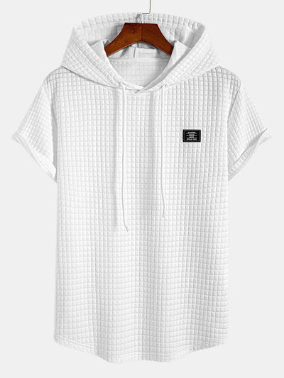 Waffle Hooded Arc Hem T-Shirt