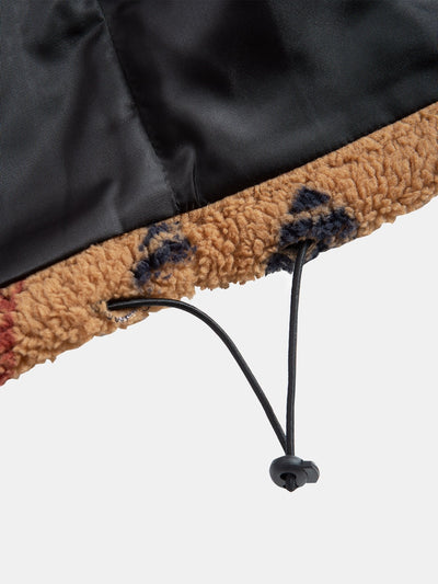 Aztec Print Patchwork Teddy Fleece Coat