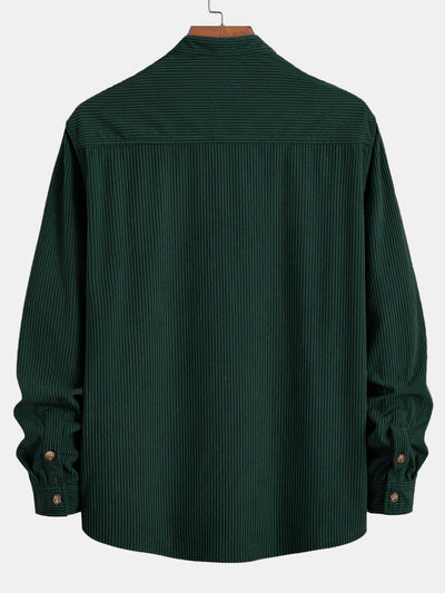 Corduroy Overhemd met Staande Kraag