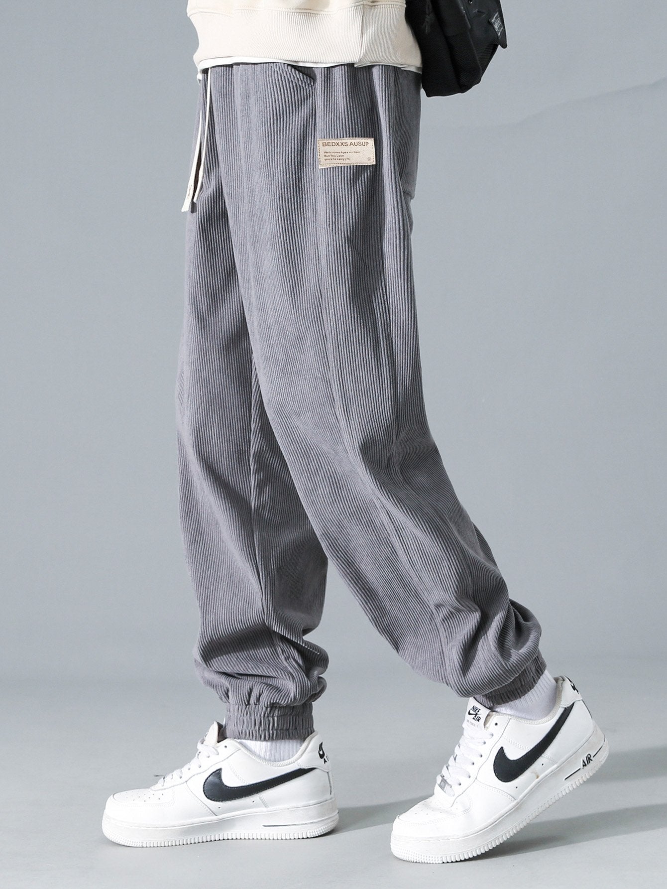 Drawstring Corduroy Jogging Pants